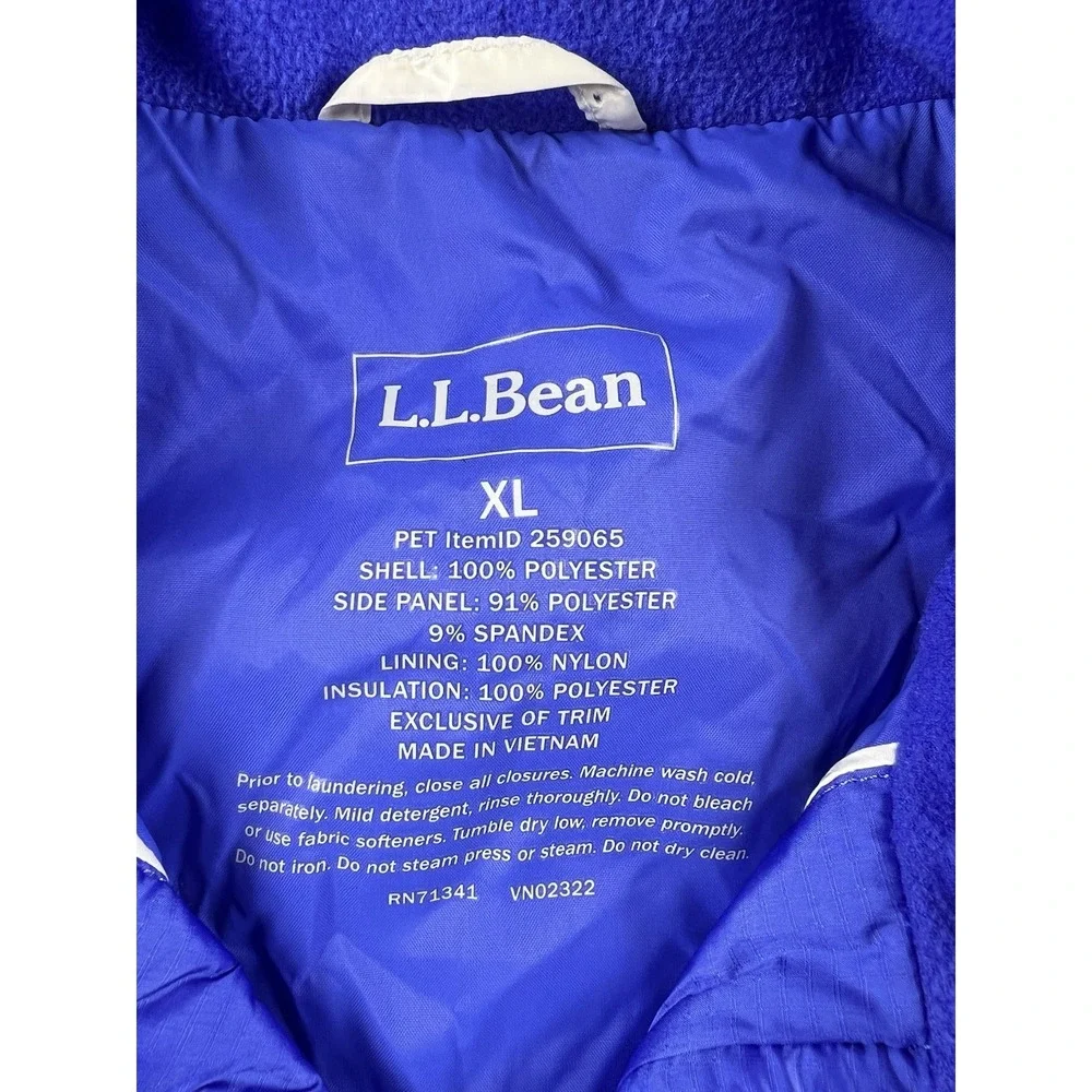 LL Bean Quilted Vest Women's XL Blue Preppy Logo Lightweight Full Zip Outdoor - Picture 3 of 11